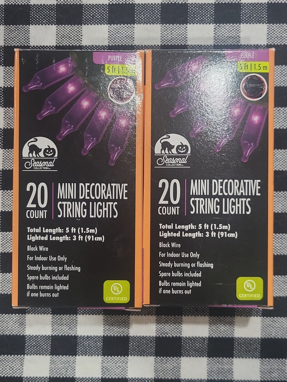 😈 Pretty Purple Mini Decorative Halloween String Lights 5 Feet - Set Of 2! - Picture 4 of 4